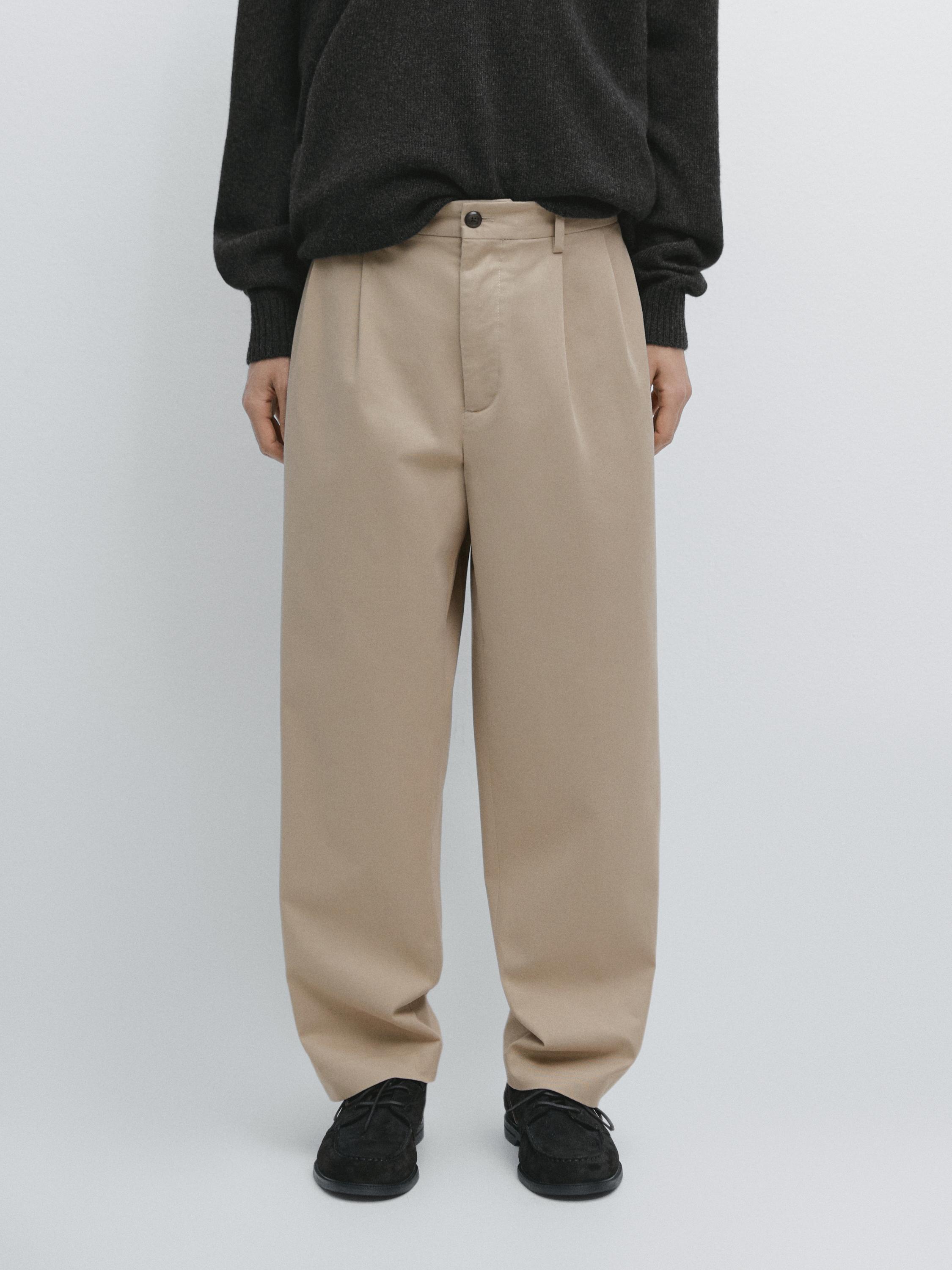 Cotton blend darted trousers